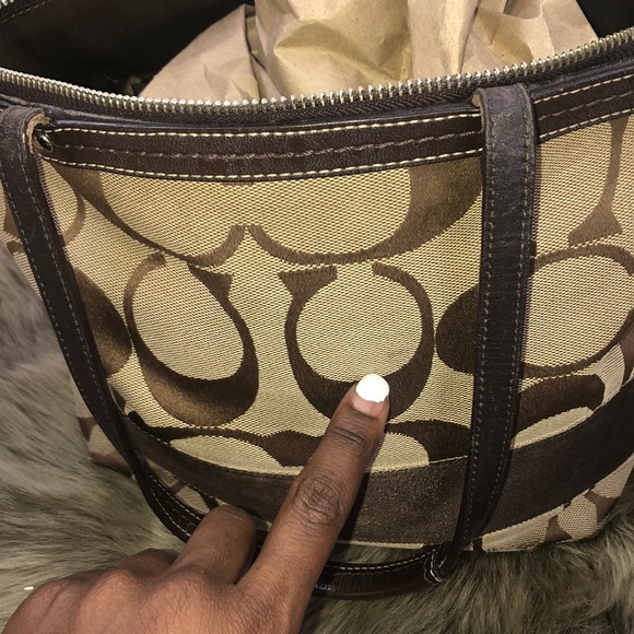 ✨AUTHENTIC COACH BROWN & TAN F13548 TOTE BAG  * - Picture 7 of 8